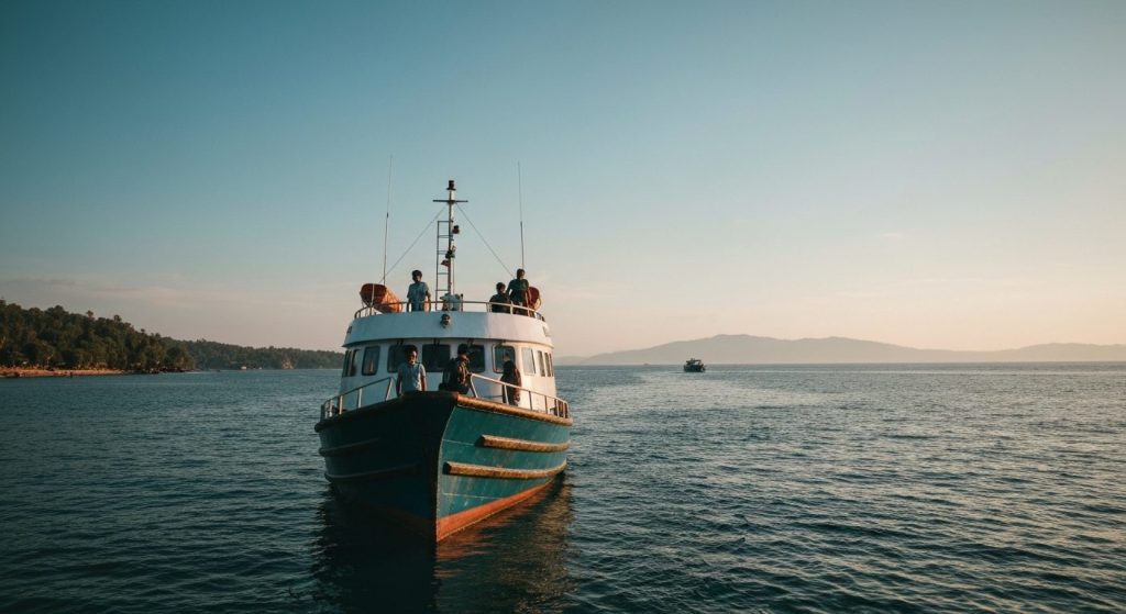 bali to banyuwangi ketapang ferry — Photorealistic editorial travel photograph relevant to: An expert Banyuwangi & East